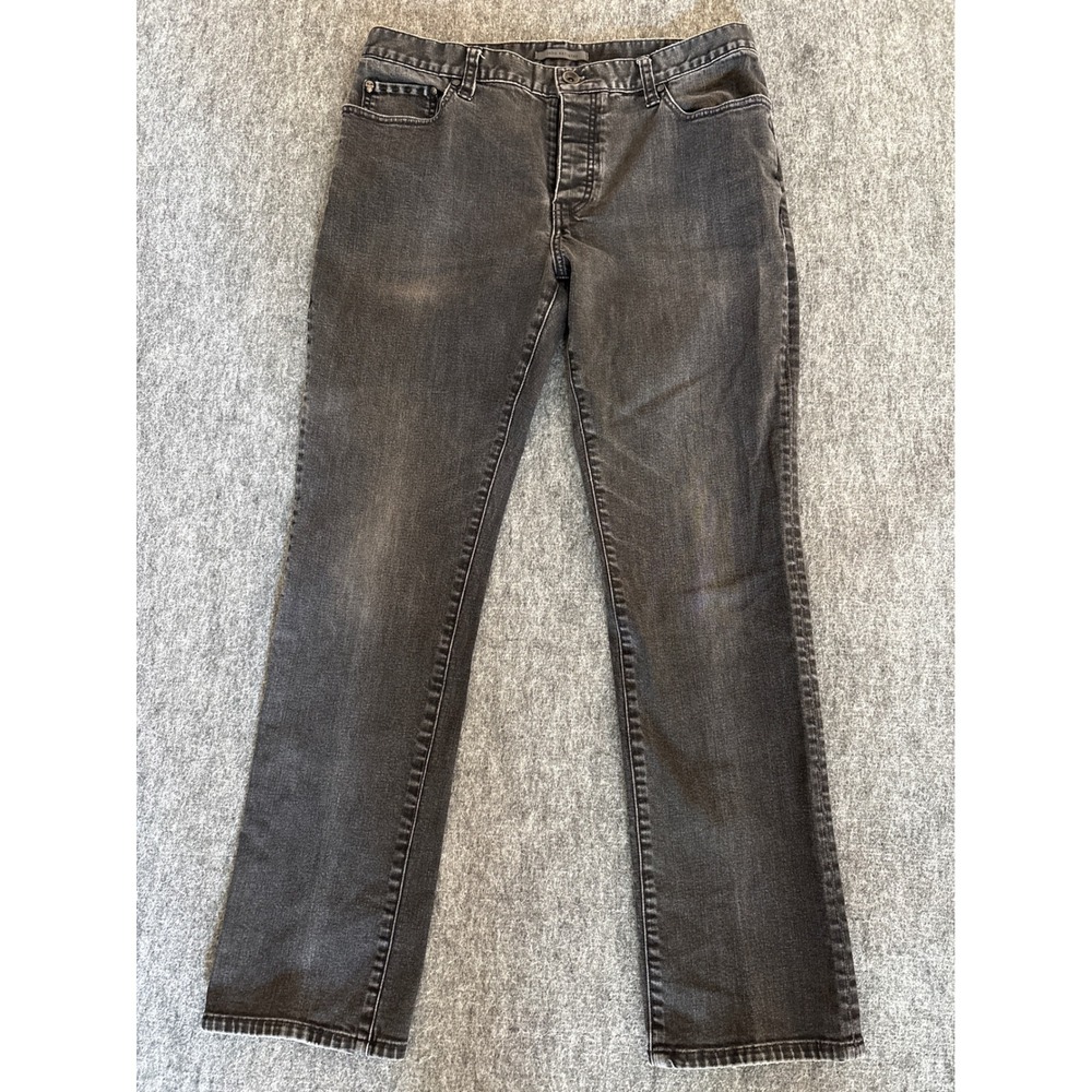 John Varvatos Star USA Mens Faded Black Straight Leg Skull Rivet Jeans 34R